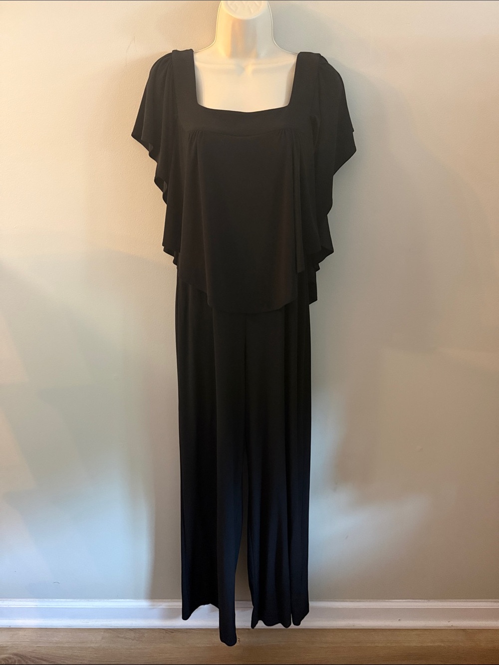 Elegant Black Draped Jumpsuit